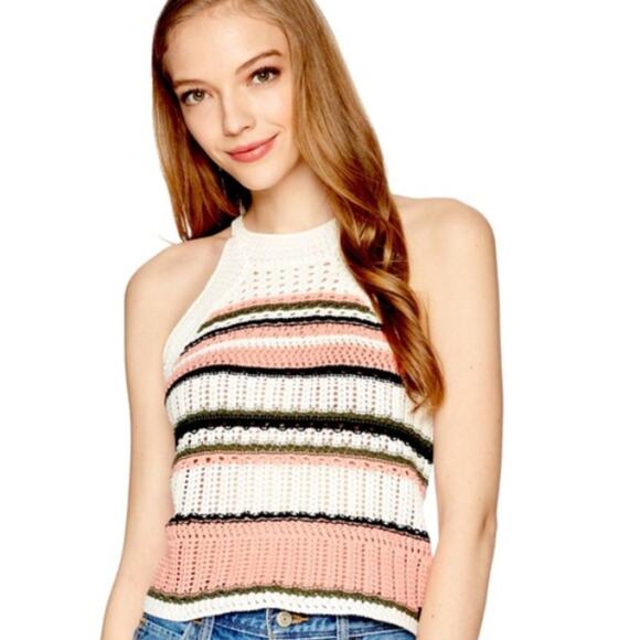 ROXY Nomad World Crochet Knit Tank Top - Picture 1 of 5